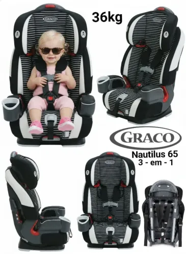 Cadeirinha de Carro Graco 65 Unissex 3 em 1 de 09 à 54kg Reclinável Isofix importada Linda