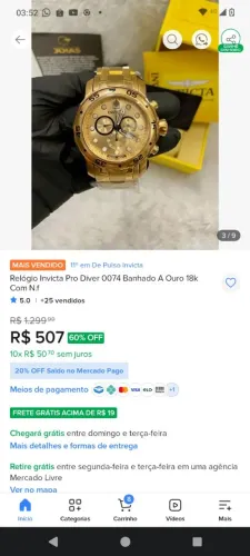 Invicta novo vai na caixa por apenas 400,00?cuida!