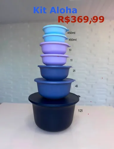 Conjunto de Potes Tupperware (R$300,00 o kit)