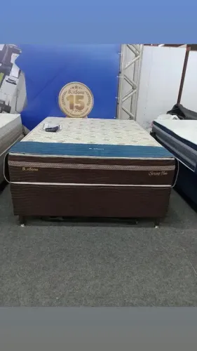 Conjunto box casal bon sono molas ensacadas espuma selada tecido em malha fria 