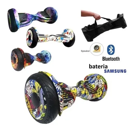 Lacrado Hoverboard Scooter Elétrico Bolsa e Led Roda 10 Polegadas