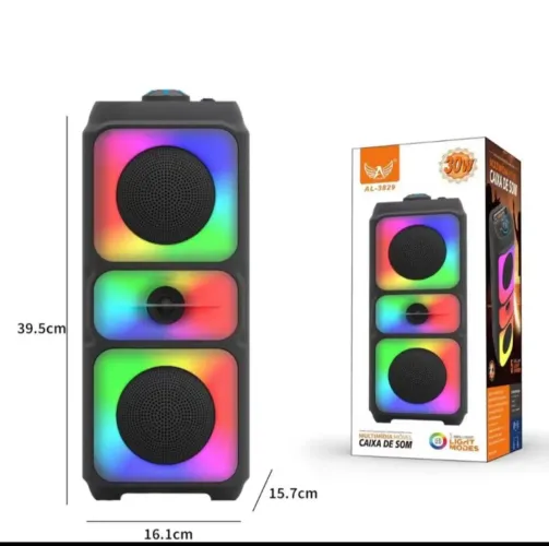 Caixa de Som Bluetooth 30W com LED - Multilaser AL-3829