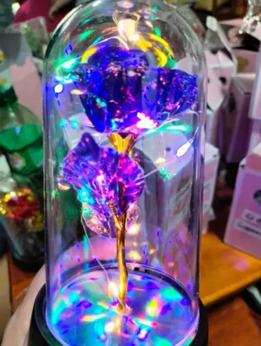 Rosa Encantada com Luzes LED - Decoração Romântica