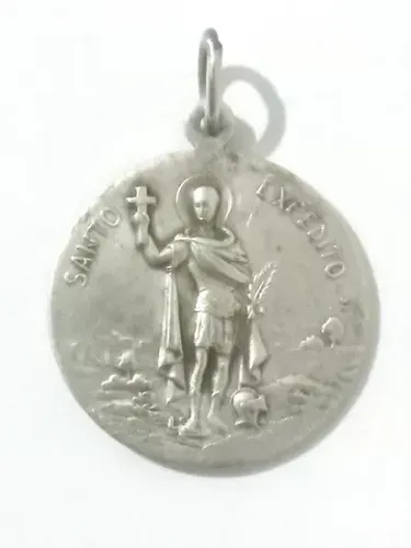 medalha antiga de prata 500 st. expedito 6 gramas
