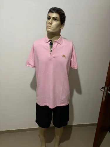Camisa Polo Burberry rosa e vinho xl gg 
