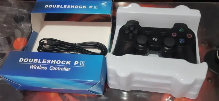 controle ps3 sem fio + cabo carregamento - já é o menor preço