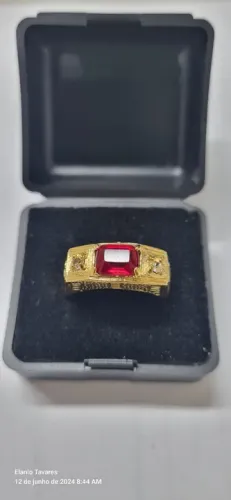 Anel de formatura direito advogado banhado a ouro