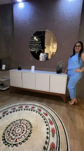 Buffet Amalfi com 4 Portas Perolado/Jequitibá - Para Pronta Entrega