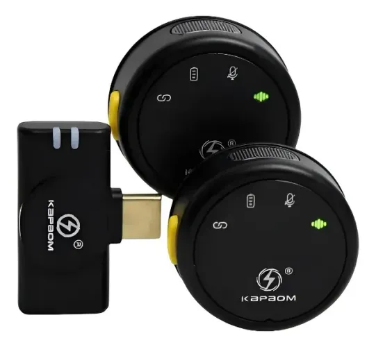 Microfone Lapela Sem Fio Com Estojo Magnetico Kit Com 2un Profissional Kit Novo Loja