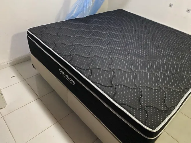 Box Queen Bege Suede