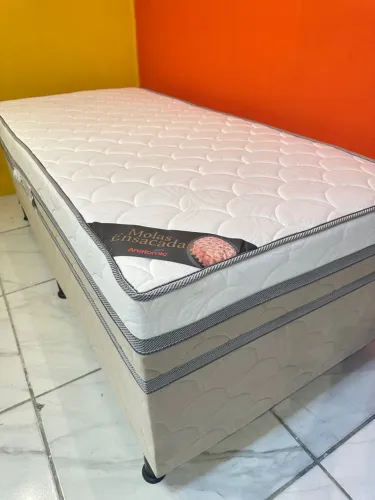 Cama box com molas ensacadas solteirão / cama / promoção / entrega