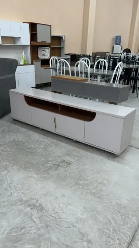 Bancada Santorine Com Rodizios Para Tv Até 75 Polegadas Off White - Em Oferta 