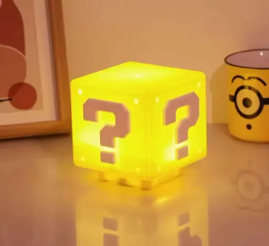 Super Mario Luminária De Bloco Com Música