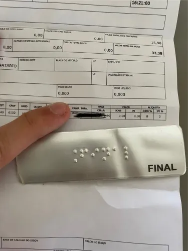 Placa Braille corrimão