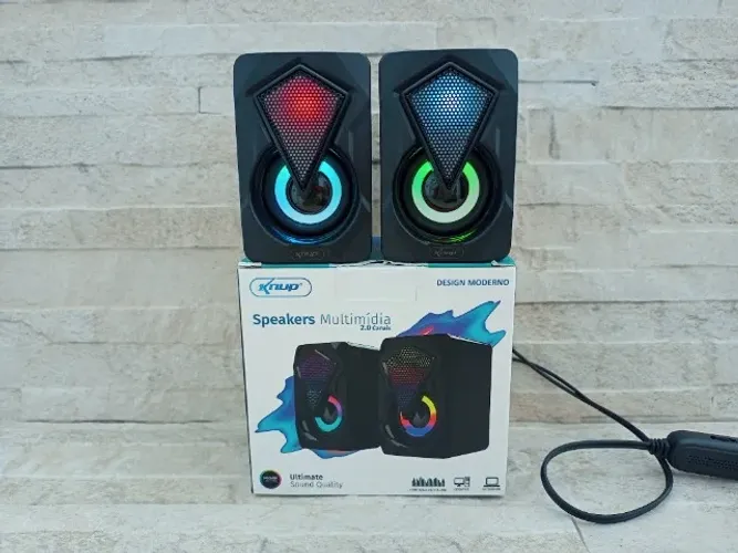 Caixa de Som Gamer Para Computador Usb Rgb Led Cabo P2