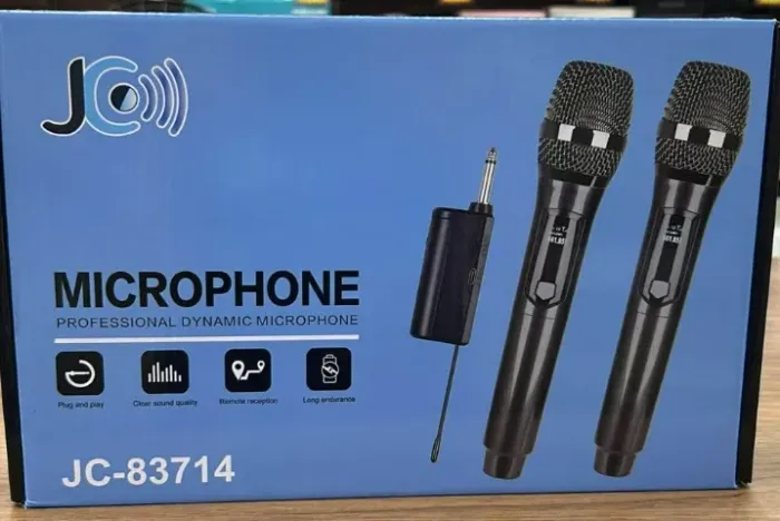 Kit 2 Microfones Sem Fio UHF profissional bateria recarregavel (novo e com garantia)