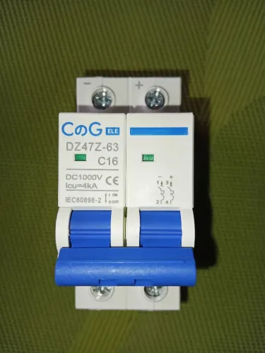 Disjuntor 2P DC CC corrente contínua 1000V 16A Energia Solar NOVO