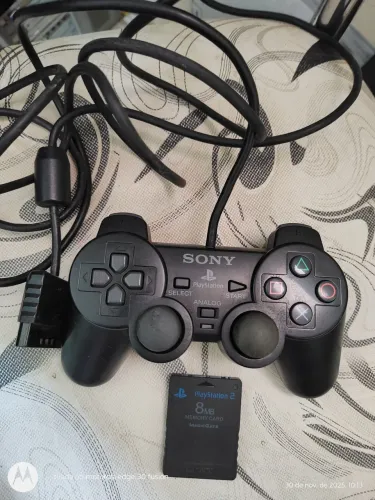 Controle original Playstation 2 e Memory card original Playstation 2