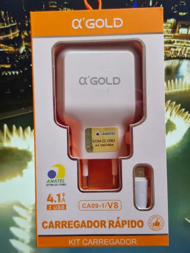 Carregador 4.1a Tipo-v8 2 Portas Usb - A'Gold