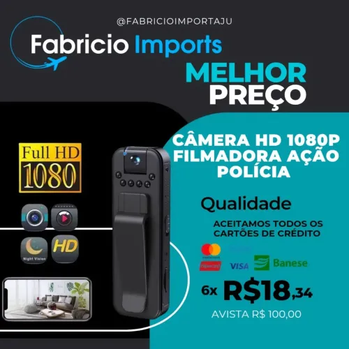 Câmera de Ação Policial Full HD