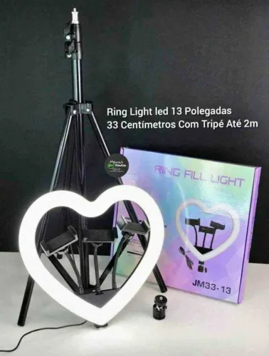 Ring LIght 13 Pol De Coração Com Tripé de 2 Metros - Entrega das 9 Até 22hrs