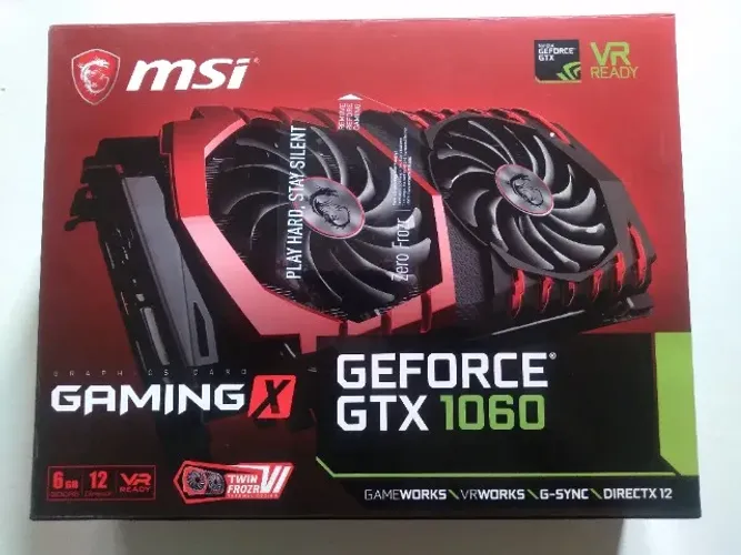 Caixa vazia placa de vídeo VGA MSI GTX 1060