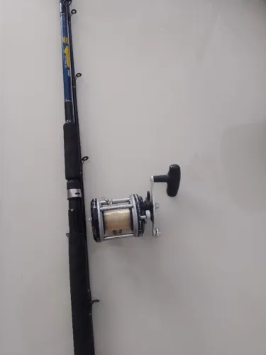 Vara e carretilha pesada