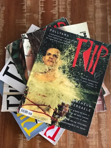 Revistas Trip (moda/surf/tendências, etc). Uma delícia de ler, marcou época no Brasil!