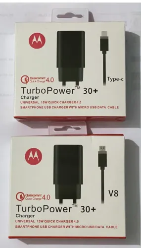Carregador TurboPower 30+ Motorola - 15W - Tipo C e V8