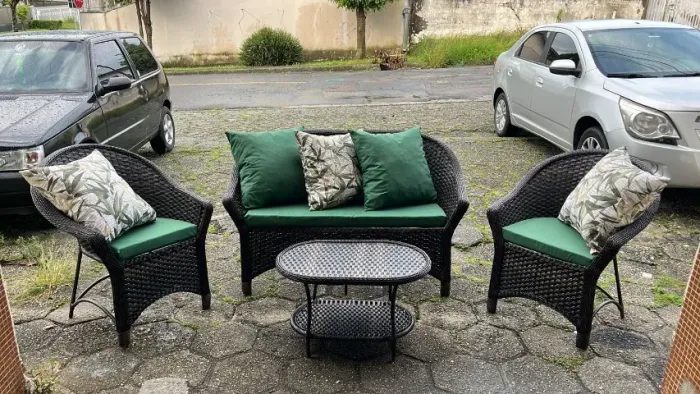 Conjunto de Sofa Melissa em fibra sintetica
