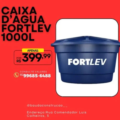 CAIXA D?ÁGUA FORTLEV 1000L - NOVA