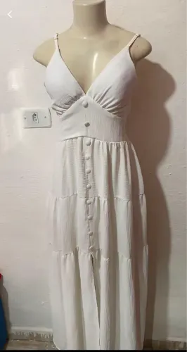 Vestido branco crepe