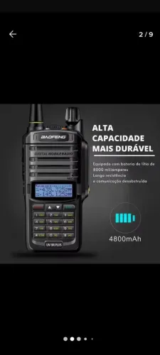 Rádio Comunicador Baofeng UV-9R Plus - 4800mAh