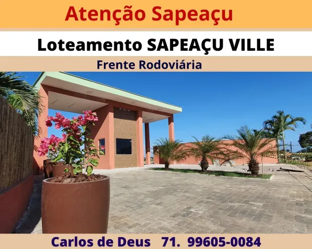 Loteamento em Sapeaçu, frente Rodoviária, Infraestrutura, lotes a partir de 300 m²..