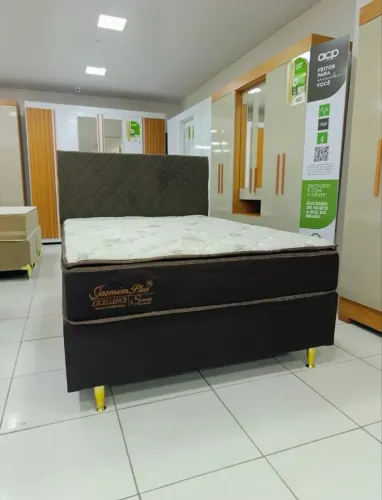 Cama Box Casal Excellence com Pillow Top (Base + Colchão) Separado