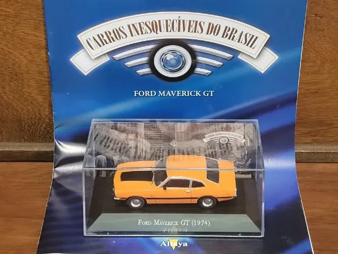 Ford Maverick GT (1974) - Coleção Carros Inesquecíveis do Brasil - Carrinho Miniatura 1/43