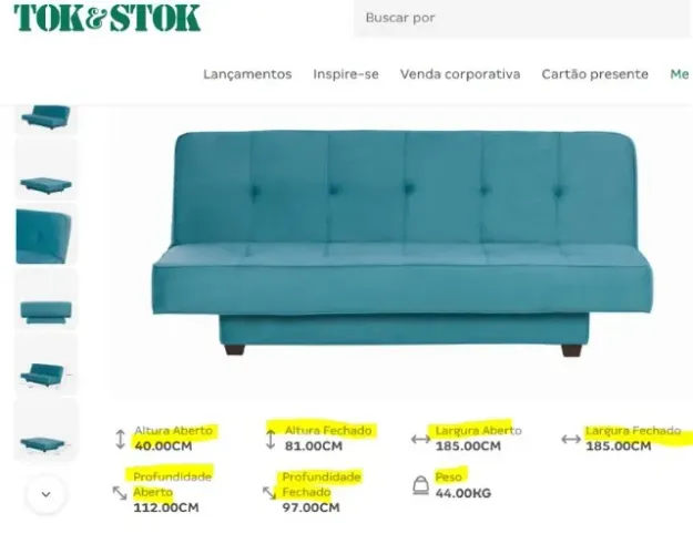 Sofá cama Tok Stok