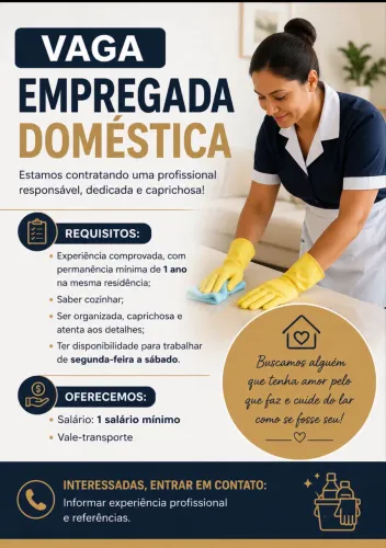 Vaga para empregada doméstica