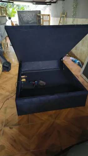 Base Para Cama C/Baú Revestimento externo suede Casal Disponivel Em Varios tamanho