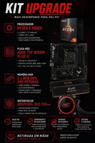 Placa Mãe + Processador + Memoria + Watercooler