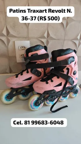 Patins Traxart Profissional Revolt Rosa 36 a 37
