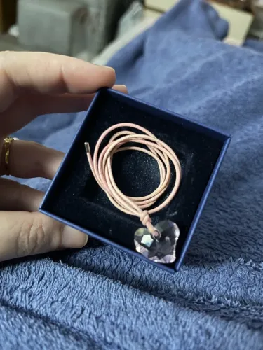 Colar Swarovski coração rosa