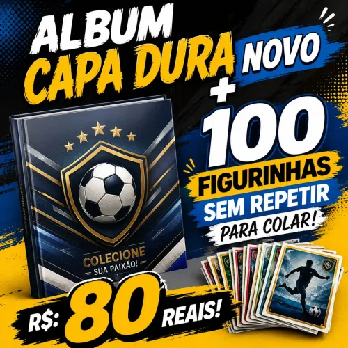 Álbum capa dura +80 figurinhas!