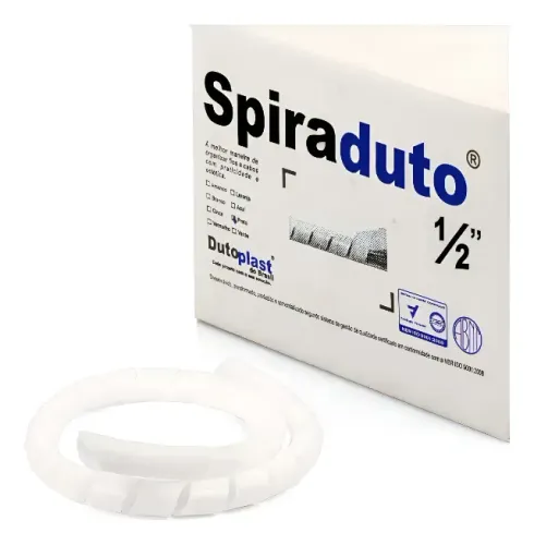 Spiraduto 1/2 Polegada Organizador De Cabos Branco 2 Metros
