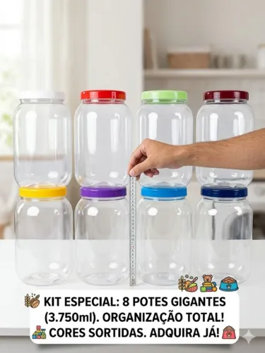 Pote Multiuso 3750ml Perfeito para Doces Cores Sortidas