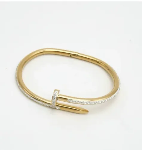 Bracelete Dourado Cravejado - Aço inoxidavel