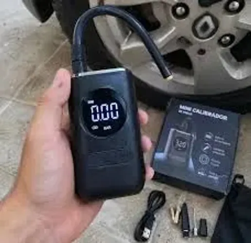 mini calibrador compressor elétrico portátil para carro e bike (frete grátis)