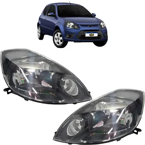 Par Farol Ford Ka 2008 2009 A 2013 2014 Máscara Negra Ambos Lados