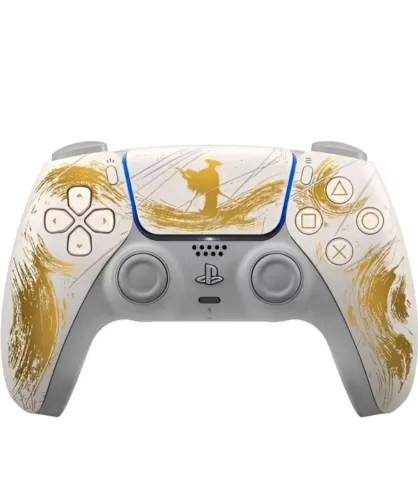 Controle Sony  Dualsense Ouro Ghost of Yotei  Edição limitada  para Ps5 Branco com na cai