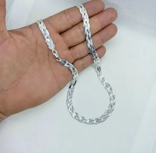 Corrente 4 fios, 45 cm, prata 925